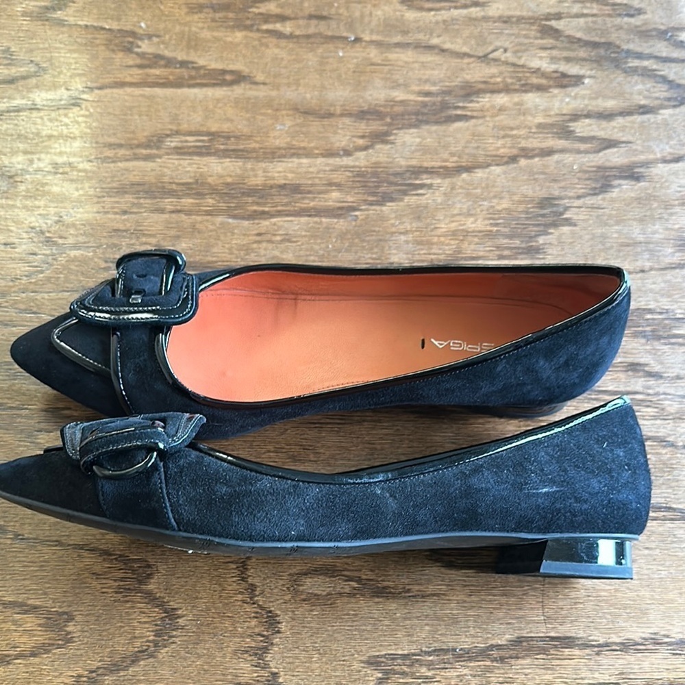 Via Spiga Elegant Black Suede Women's Flats - Picture 4 of 6